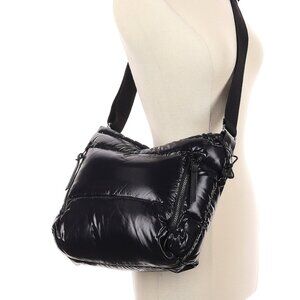 Jack Gomme Meribel Down Puffer Quilted Crossbody Bag Black EUC